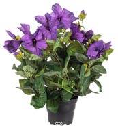 Petunia factice Mauve en pot H 38 cm 20 fleurs lumineux