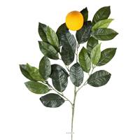 Branche oranger artificiel avec grosse orange H 60 cm 24 feuilles