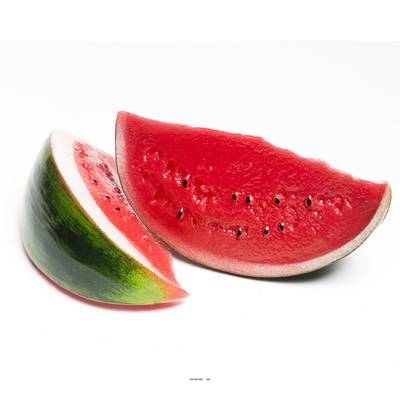 Tranches fines Pastèque factices x2 L 170x80 mm plastique soufflé