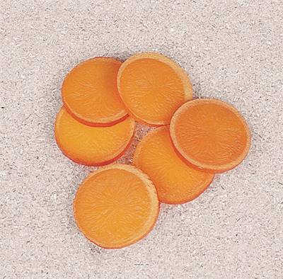 Tranches d Orange factices x6 D 60 mm plastique soufflé