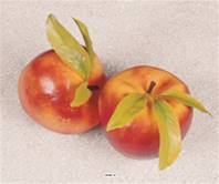 Pommes géantes et feuilles factices x2 D 150 mm plastique soufflé