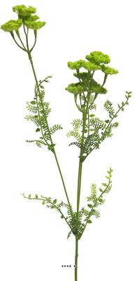 Achillée millefeuille factice, 3 ramures, H 52 cm, Vert