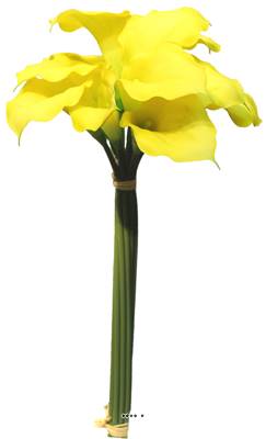 Bouquet de fleurs d'Arum factices, H 45 cm, D 20 cm, Jaune