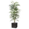 Palmier Areca factice H 120 cm 28 feuilles dans un pot ceramique