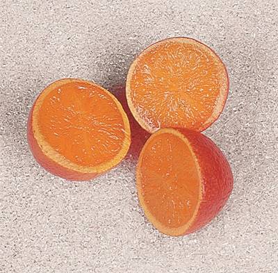 Demi Oranges factices x3 D 65 mm plastique soufflé