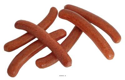 Saucisses de Francfort factices x6 L 165x25 mm plastique soufflé