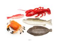 Lot de 5 Fruits de mer assortis factices plastique soufflé