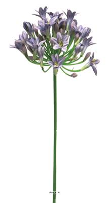 Agapanthe en tige factice, H 75 cm et D 14 cm Lavande