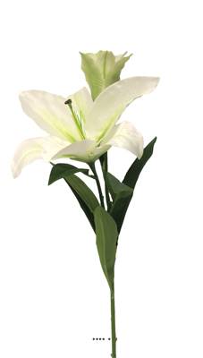 Fleurs factices, Lys factice sur tige, H 74 cm, D 24 cm, Vanille