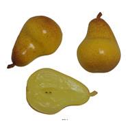 Demi Poire de luxe factices x3 D 65mm x 120mm  jaune-vert plastique soufflé