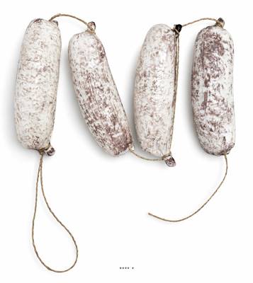 Saucisses à la ficelle factices x4 L 720 mm plastique soufflé