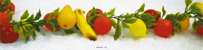 Guirlande de fruits assortis factice L 2 m plastique soufflé