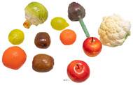 Lot 11 légumes et fruits d'Hiver factices plastique soufflé