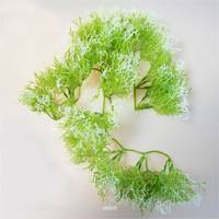 Piquet d'herbe de Corail artificielle H 30 cm plastique exterieur Blanc-vert