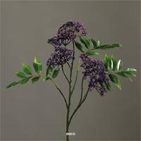 Branchage de Sureau piquet fleuri artificiel H 78 cm 5 tetes tres dense Mauve violet
