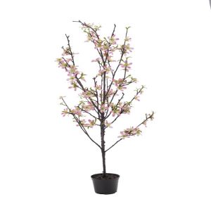 Cerisier factice Prunus du japon tronc PE H 90 cm D 40 cm Fleurs Roses