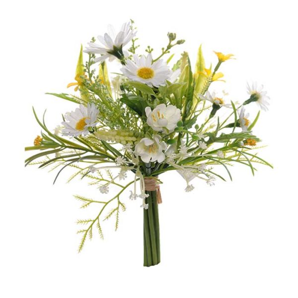 Bouquet factice de fausses fleurs des champs Blanches || Artif-déco-mag