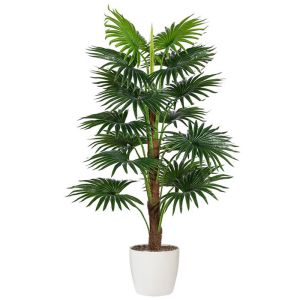 Palmier Chamaerops factice H 110 cm 17 Feuilles dans un pot Ceramique