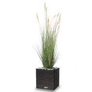 Graminee Zannichellia en pot factice plante d eau avec plumets H 95 cm Vert-jaune