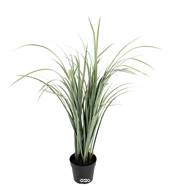 Herbe large Cordyline factice en pot anti UV H 90 cm D 50 cm Vert 