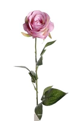 Rose Nina factice Violette H70cm Tête 9cm et 3 feuilles superbes