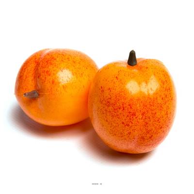Abricots Orange factices x2 D 55 mm plastique soufflé
