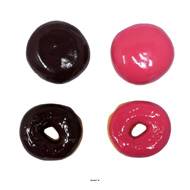 Lot de 2 beignets et 2 donuts factices, H 4 cm et D 7 cm