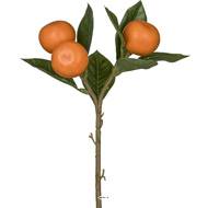 Branche de 3 mandarines factice orange avec feuillage H 28 cm et L de 16 cm