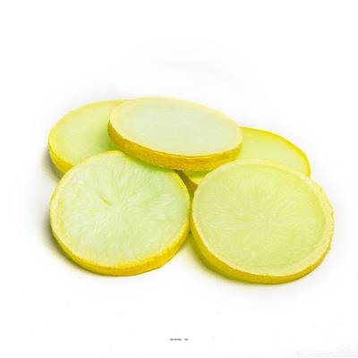 Tranches de Citron jaune factices x6 H 80x60 mm plastique soufflé