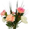 Bouquet factice création fleuriste H 70 cm rose sentimental