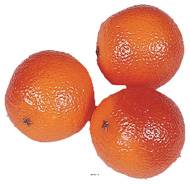 Oranges factices x3 D 75 mm plastique soufflé