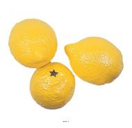 Citrons jaunes luxe factices x3 H 80x60 mm plastique soufflé