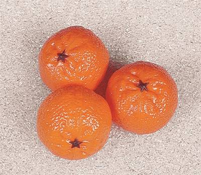 Mandarines factices x3 D 65x50 mm plastique soufflé