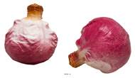 Choux rouges factices x2 H 13x12 cm plastique soufflé