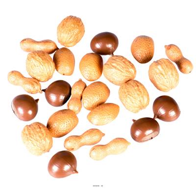 Lot de 24 fruits secs factices D 30x50 mm plastique soufflé