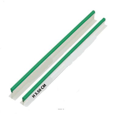 Séparateur PVC socle blanc avec frise verte factice H 3,5 cm L75 cm 