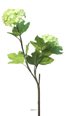 Fleurs de viorne factices en branchage H 50 cm, D 20 cm, Vert