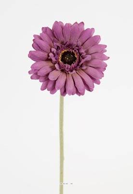 Gerbera factice H 55 cm D 10 cm superbe tete tissu Mauve violet