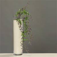 Branchage piquet fleuri artificiel H 69 cm tres dense Mauve violet