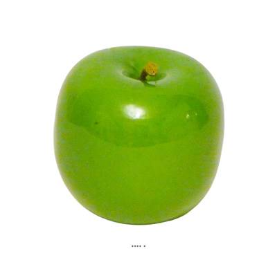 Pomme brillante verte factice D 7,5 cm, 10g pour la décoration