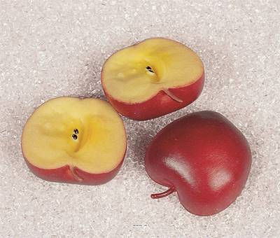 Demi Pommes rouges factices x3 H 65x75  mm plastique soufflé