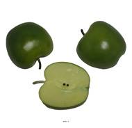 Demi pomme artificielle moyenne Verte X 3 en Plastique soufflé H 65x40 mm