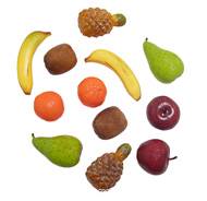Lot de 12 fruits assortis factices plastique soufflé