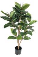Ficus Robusta Artificiel tronc PE en pot superbe et rare H 90 cm D 65 cm Vert