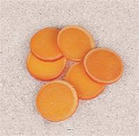 Tranches d Orange factices x6 D 60 mm plastique soufflé