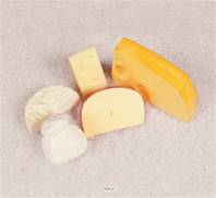 Assortiment de fromages factices x5 L 60-155 mm plastique soufflé