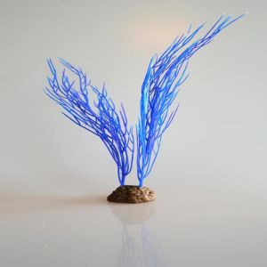 Sagittaria artificielle bleue lestee H 25 cm environ pour aquarium et vivarium PROMO