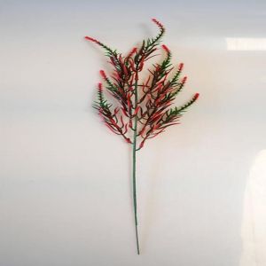 Branche de feuillage artificiel Vert Rouge H 50 cm en plastique