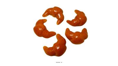 Lot de 5 faux croissant d'une Longueur de 5 cm et 7 cm de Largeur