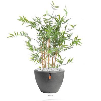 Bambou factice en pot special UV pour exterieur H 90 cm Vert